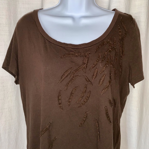 NWOT- Talbots Pima Cotton Crew Neck Tee W/Detail! - Picture 2 of 5